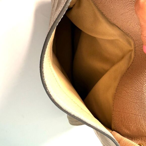 Chloé Kathleen Flap Shoulder Bag Top Handle Nude Tan Leather Gold Ring Hardware - Picture 8 of 10